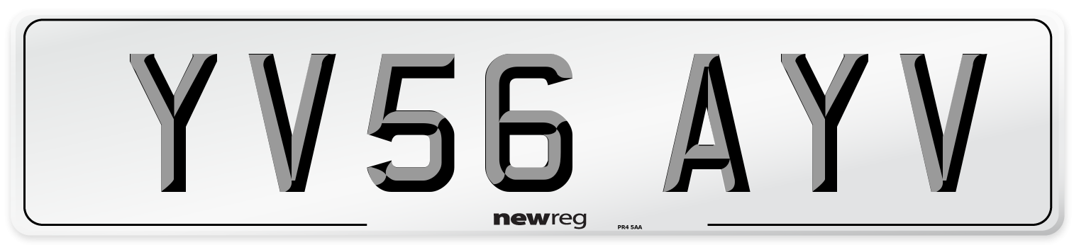 YV56 AYV Number Plate from New Reg